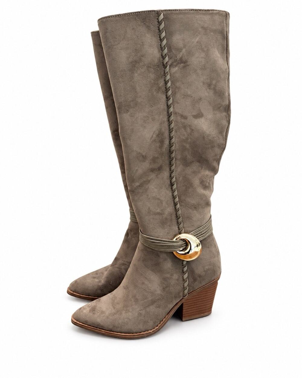 Universal Thread Womenβs Size 6 Taupe Knee High Block Heel Boots NWT